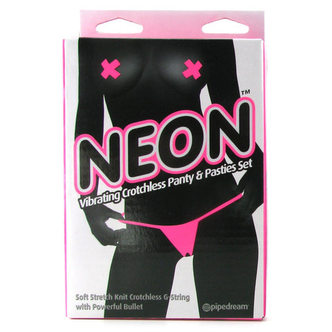 Neon Vibrating Crotchless Panties